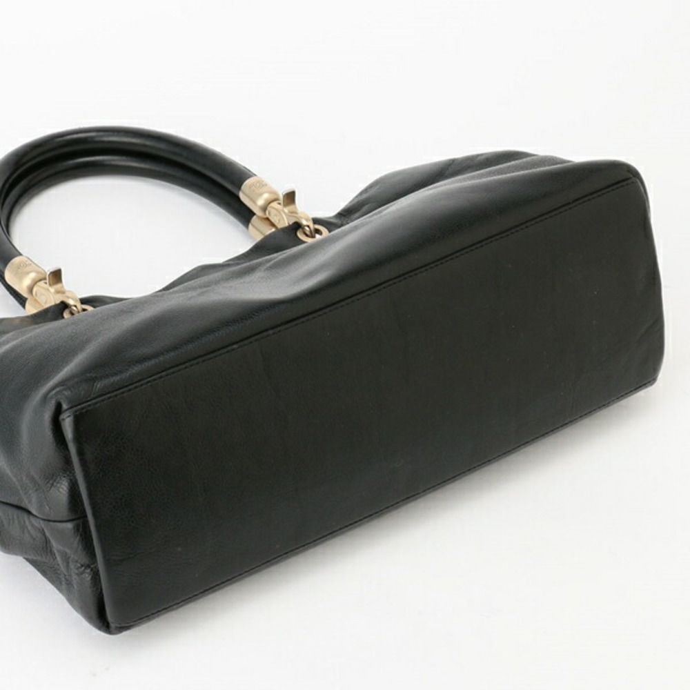 Caviar Skin Leather Cowhide Black Champagne Gold Metal Fittings - Picture 2 of 6